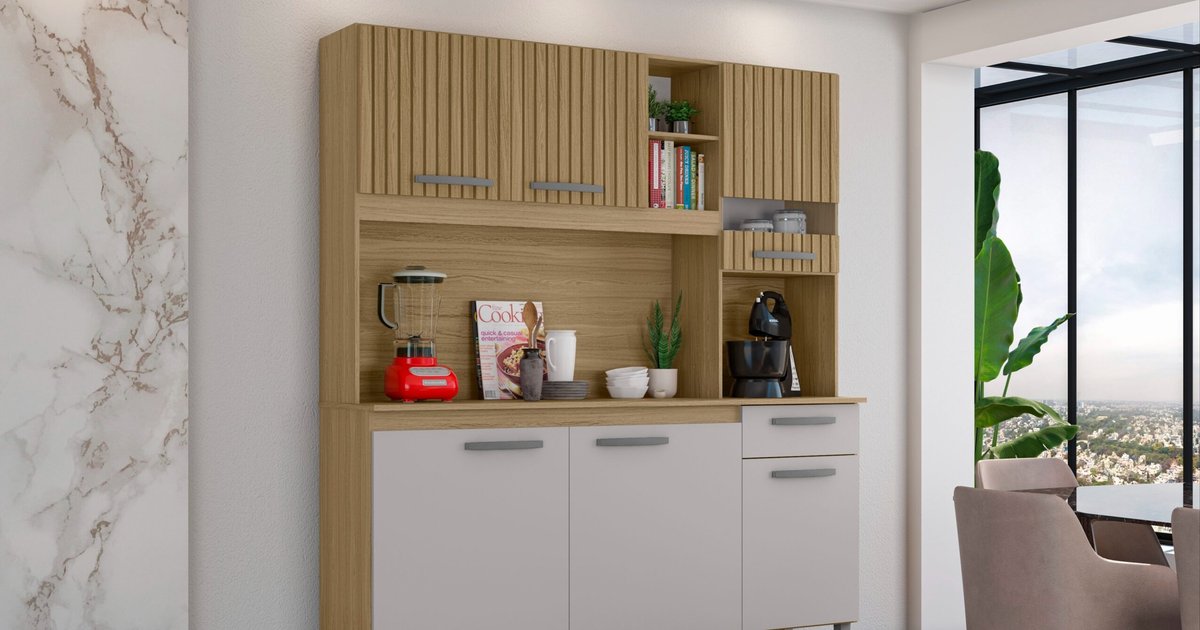 Cozinha Compacta Bárbara 6 Portas 1 Gaveta Poquema