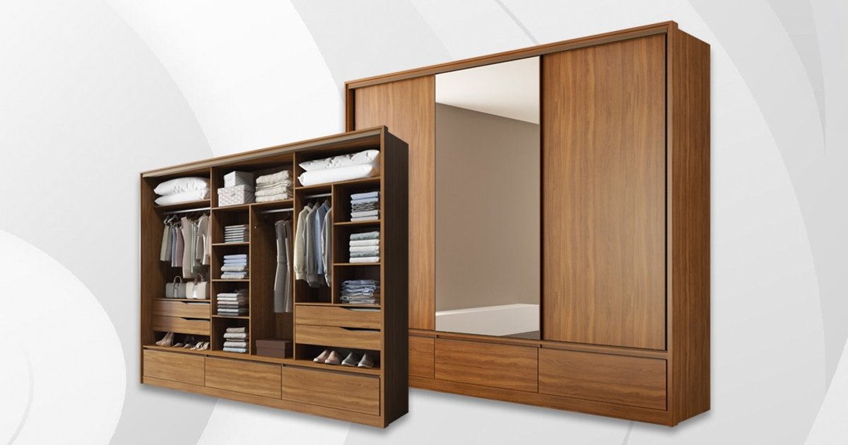Guarda-Roupa Casal Lounge 3 Portas de Correr 7 Gavetas Espelho