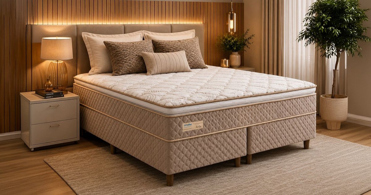 Queen - Cama Box Ávila com Molas Ensacadas