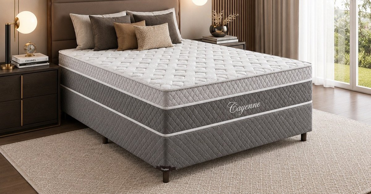 Casal - Cama Box Cayenne com Molas Ensacadas