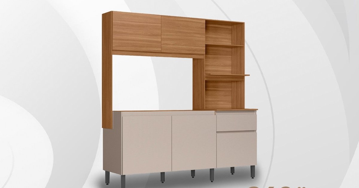 Kit Cozinha Compacta Amaranto 5 Portas 1 Gaveta