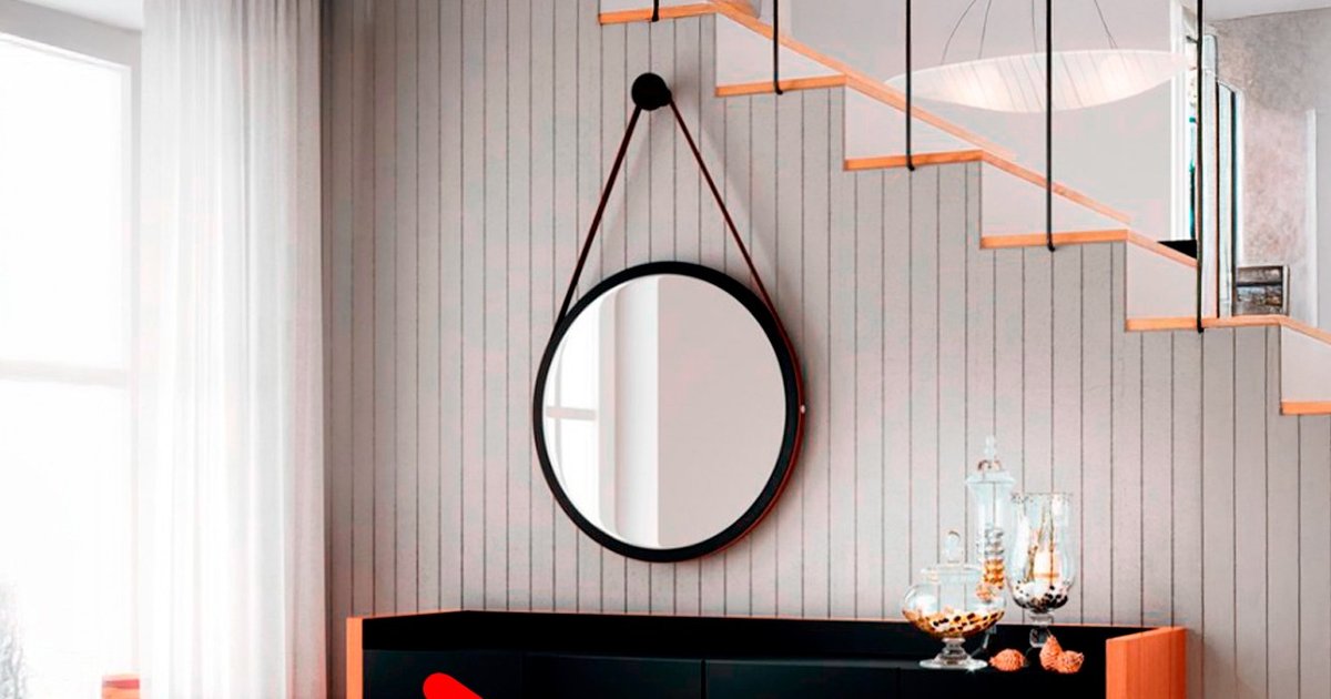 Espelho Decorativo Redondo com Alça HB Móveis