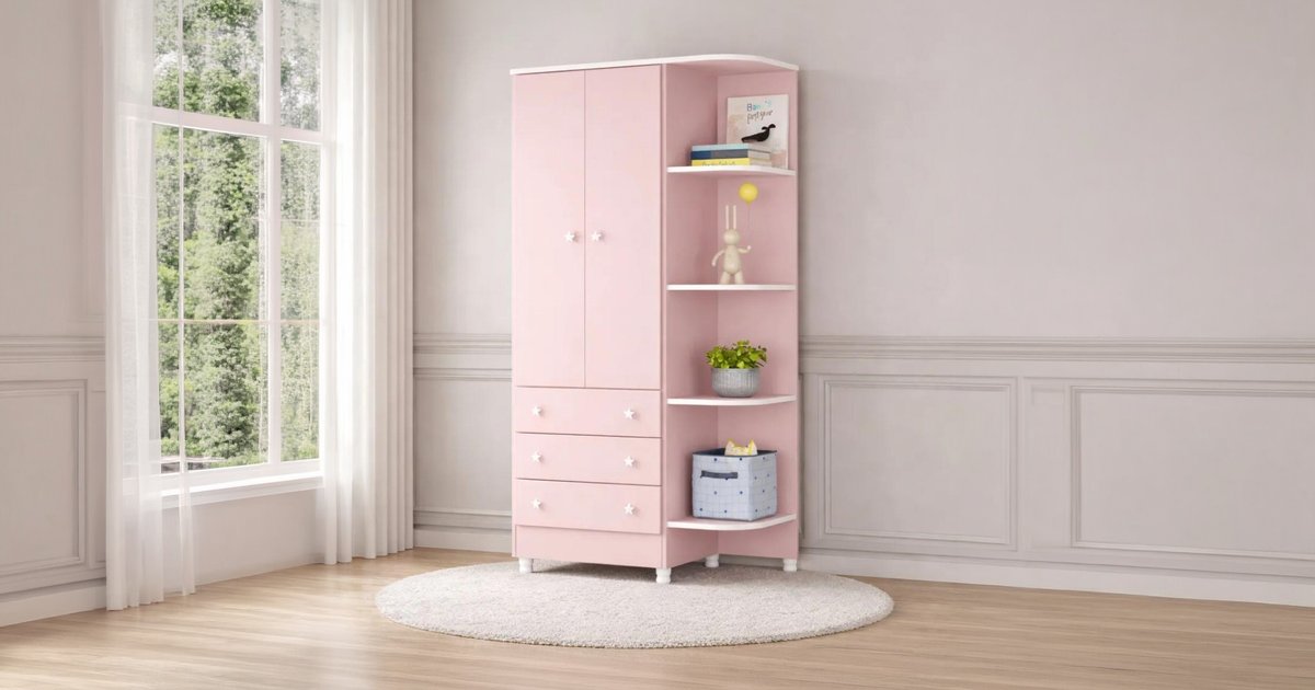 Guarda Roupa Infantil 2 Portas 3 Gavetas Doce Sonho