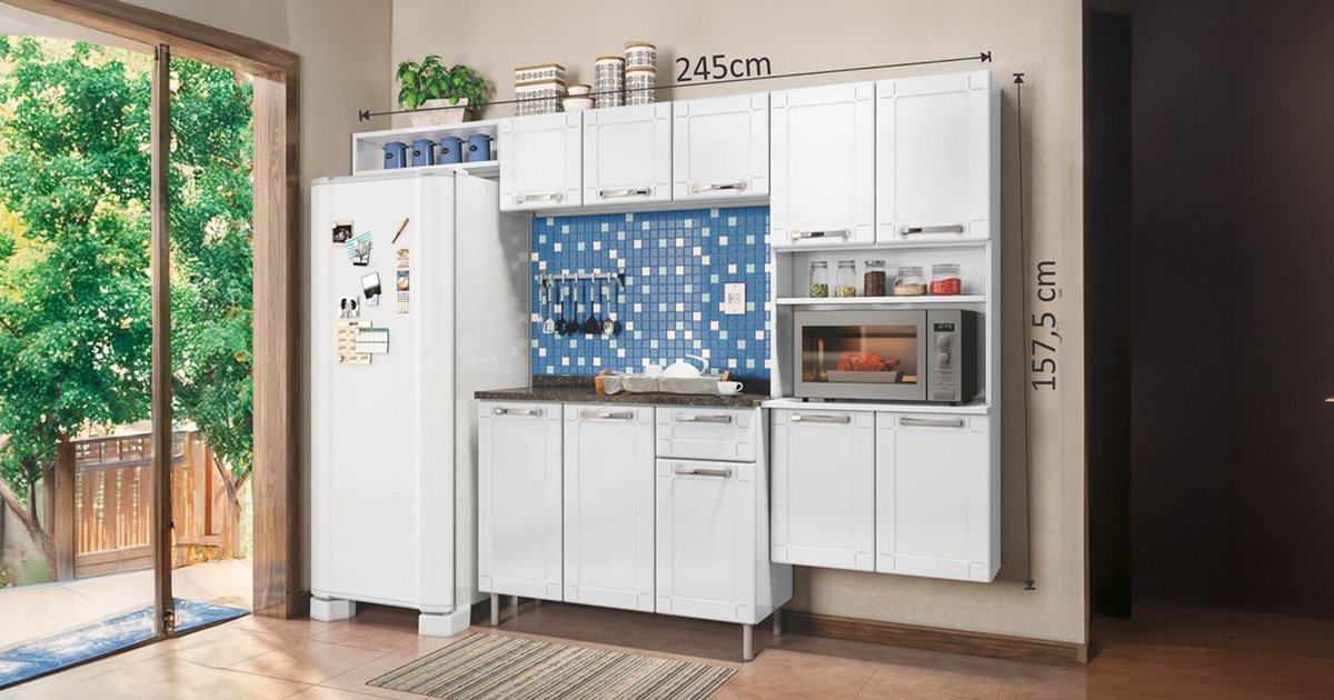 Cozinha Compacta Múltipla 4 Peças com Balcão