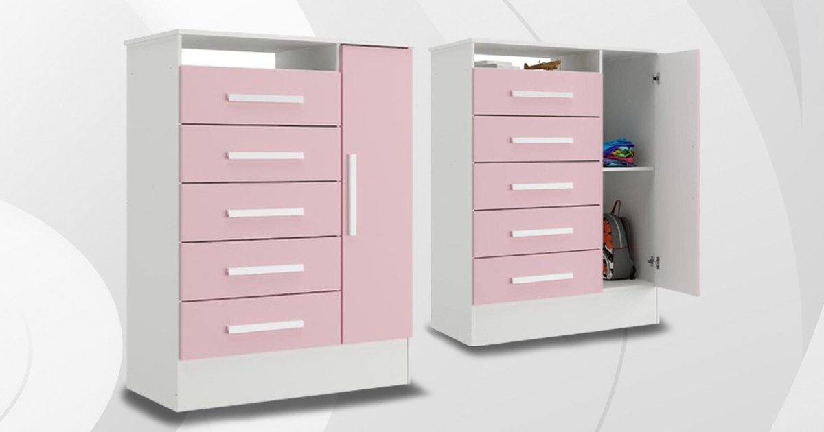 Cômoda Gincana 5 Gavetas 1 Porta Rodial