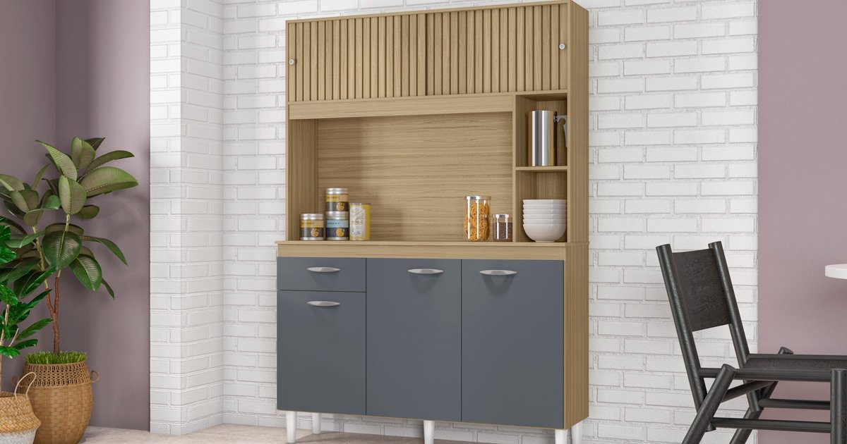 Cozinha Compacta Duda 4 Portas 1 Gaveta Poquema