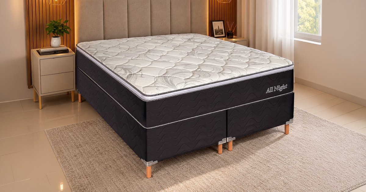 Queen - Conjunto Box All Night Soft Flex com Molas Ensacadas