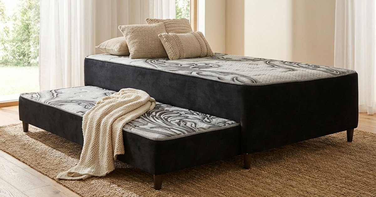 Bicama Solteirão Black Molas Ensacadas Soft Flex