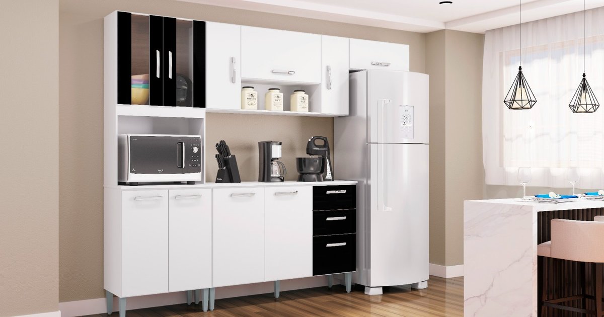 Cozinha Lavínia completa 3 Peças com Balcão