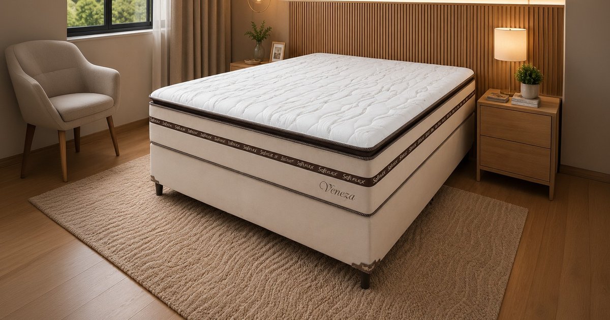 Casal - Conjunto Box Veneza com Pillow Top Premium